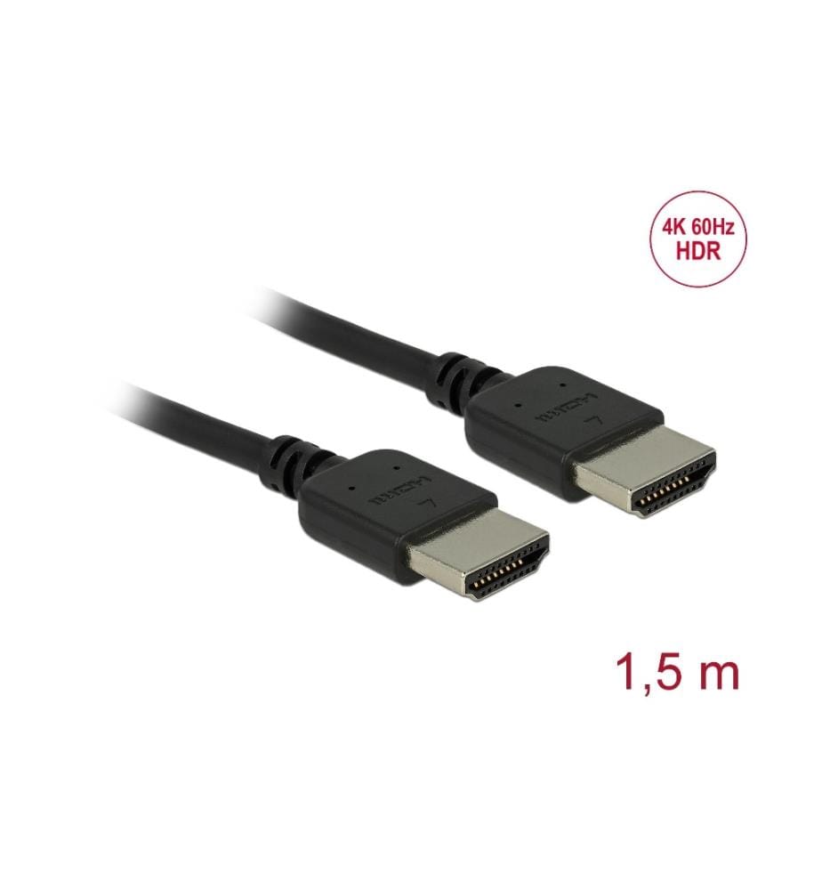 DELOCK - Kabel hochflexibel, 4K 60Hz HDMI - HDMI, 1.5 m, Schwarz