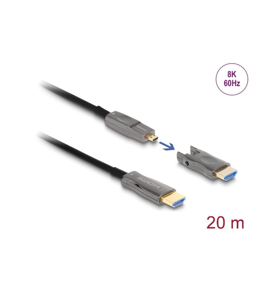 DELOCK - Optisches Kabel 5 in 1 HDMI, 20 m, 8K 60 Hz, aktiv