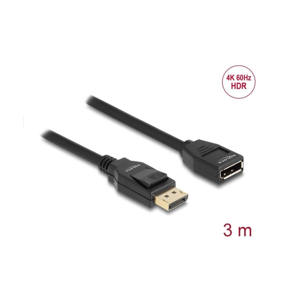 DELOCK - Câble de prolongation 4K 60 Hz DisplayPort - DisplayPort, 3 m