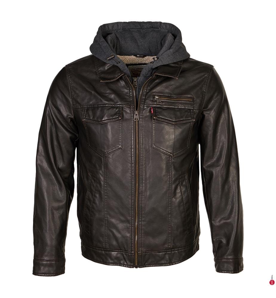Descubrir 56+ imagen levi's men's faux leather trucker jacket with