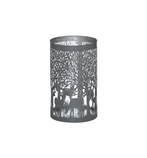 HILL INTERIORS - Kerzenhalter Forest 20 cm, Grau/Silber