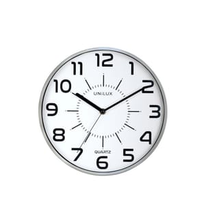 UNILUX - Wanduhr Pop Silber/Weiss