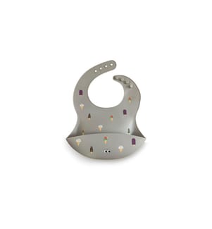 NOUI NOUI - Bavoir Silicone Ice Cream Grey 25 x 23 cm