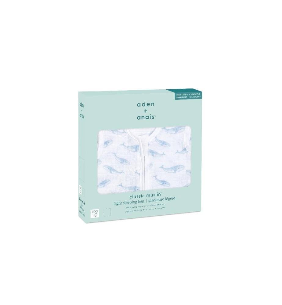 ADEN + ANAIS - Sacs de couchage été pour bébé Oceanic Blue Whale 18-36 Mt.