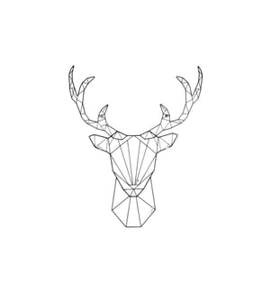 PRESENT TIME - Décoration de mur Cerf Noir, 5 supports