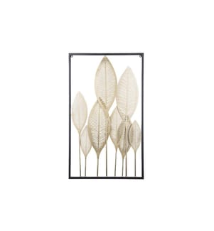 PRESENT TIME - Décoration de mur Art mural Feuilles 80 x 44 cm, or