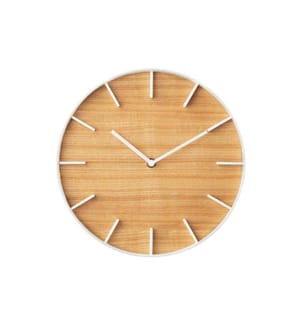 YAMAZAKI - Horloge murale Rin Ø 26.5 cm, Brun/Blanc