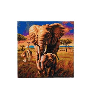 CRAFT BUDDY - Bastelset Crystal Art Kit Savannah Elephant 30 x 30 cm