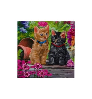 CRAFT BUDDY - Bastelset Crystal Art Card Cat Friends