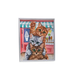 CRAFT BUDDY - Bastelset Crystal Art Kätzchen 21 x 25 cm