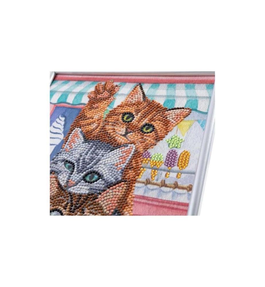 CRAFT BUDDY - Bastelset Crystal Art Kätzchen 21 x 25 cm