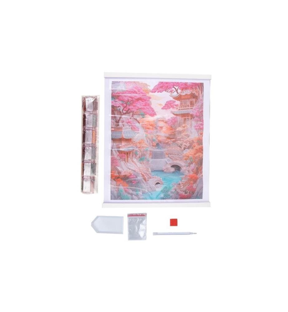 CRAFT BUDDY - Bastelset Crystal Art Scroll Cherry Blossom Bliss
