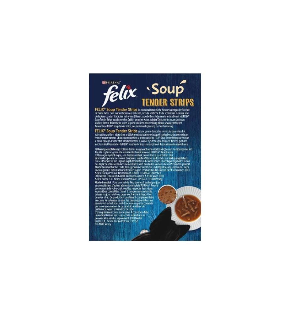 FELIX - Alimentation humide Soup Original Viande, 6 x 48g