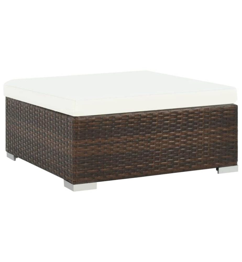 6-tlg. Garten-Lounge-Set mit Auflagen Poly Rattan Braun