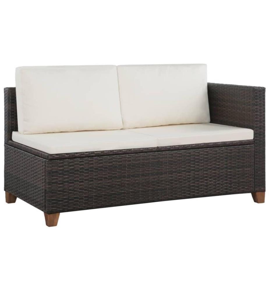 4-tlg. Garten-Lounge-Set mit Auflagen Poly Rattan Braun