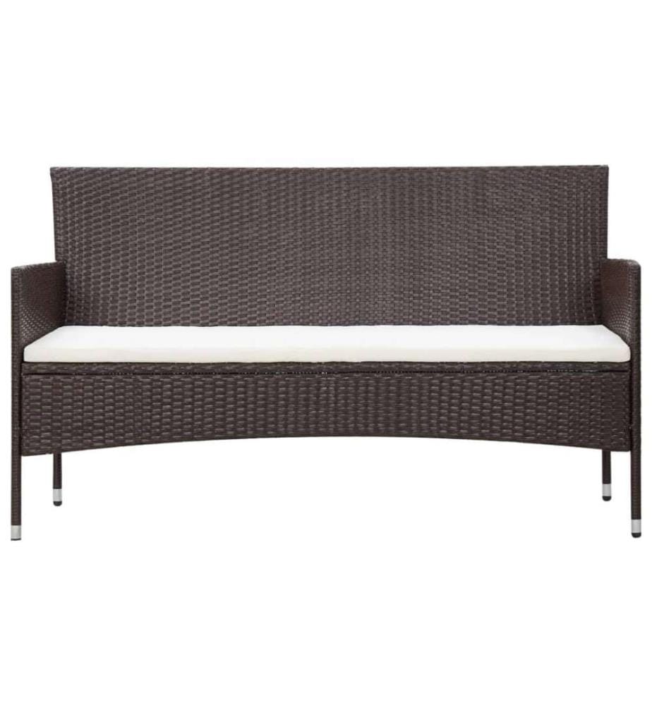 5-tlg. Garten-Lounge-Set mit Auflagen Poly Rattan Braun