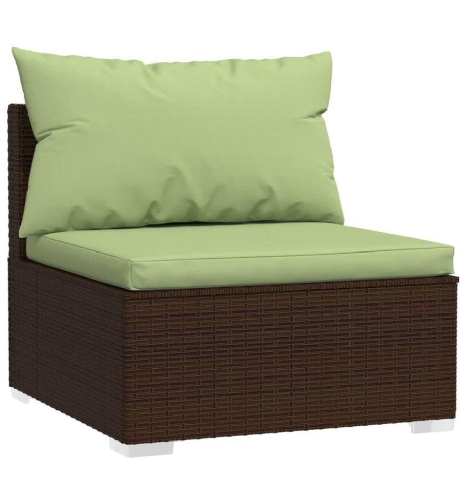 9-tlg. Garten-Lounge-Set mit Kissen Poly Rattan Braun