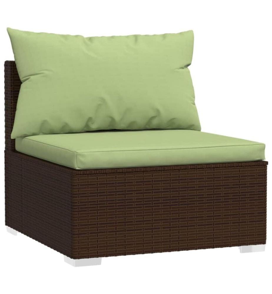 10-tlg. Garten-Lounge-Set mit Kissen Poly Rattan Braun