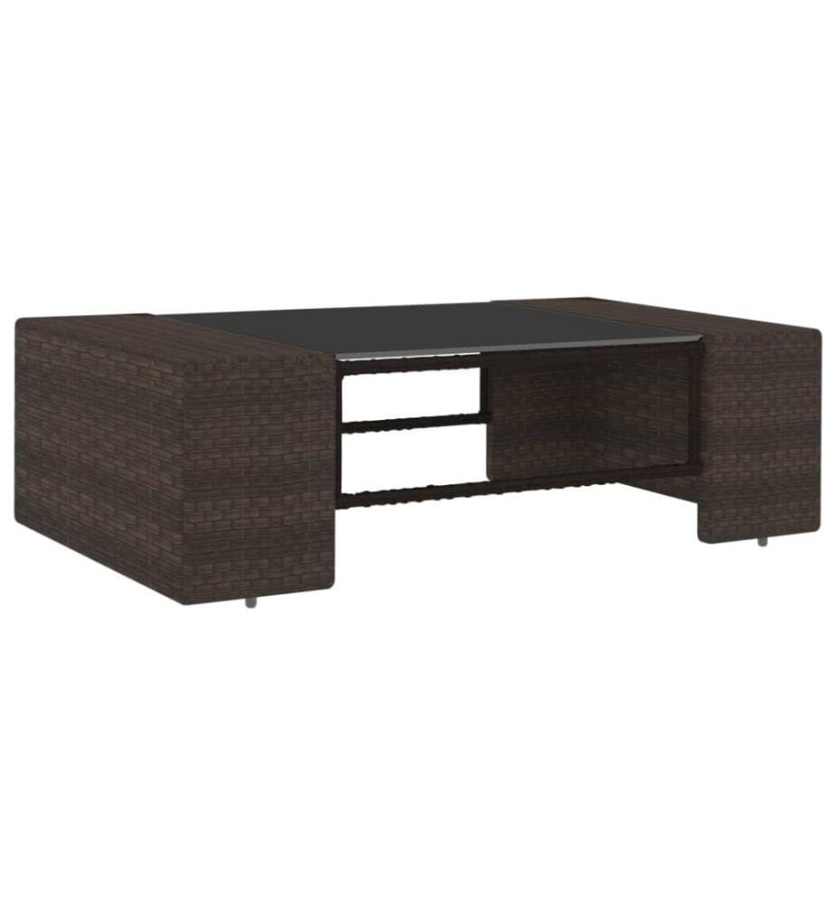 11-tlg. Garten-Lounge-Set mit Kissen Braun Poly Rattan