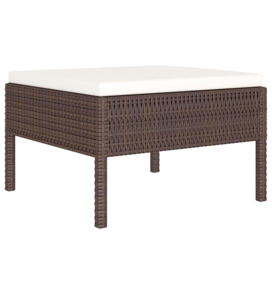 4-tlg. Garten-Lounge-Set mit Auflagen Poly Rattan Braun