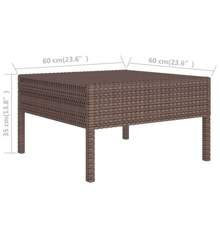 8-tlg. Garten-Lounge-Set mit Auflagen Poly Rattan Braun