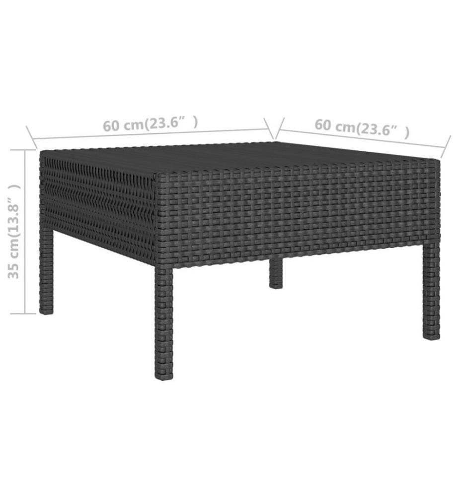 8-tlg. Garten-Lounge-Set mit Auflagen Poly Rattan Schwarz