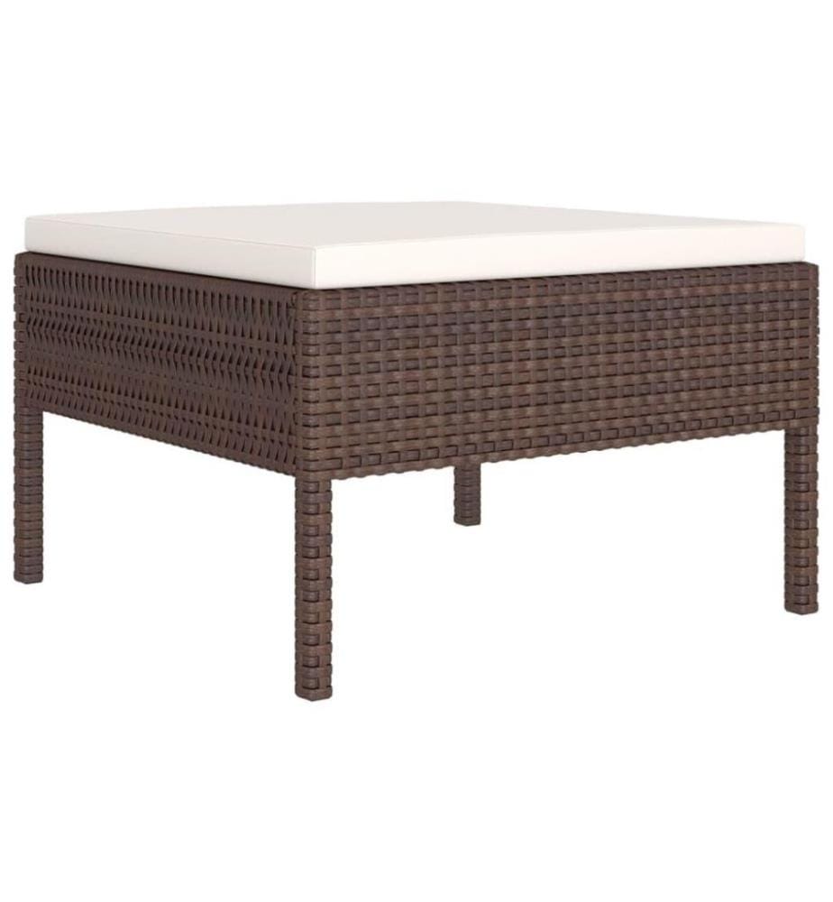 5-tlg. Garten-Lounge-Set mit Auflagen Poly Rattan Braun