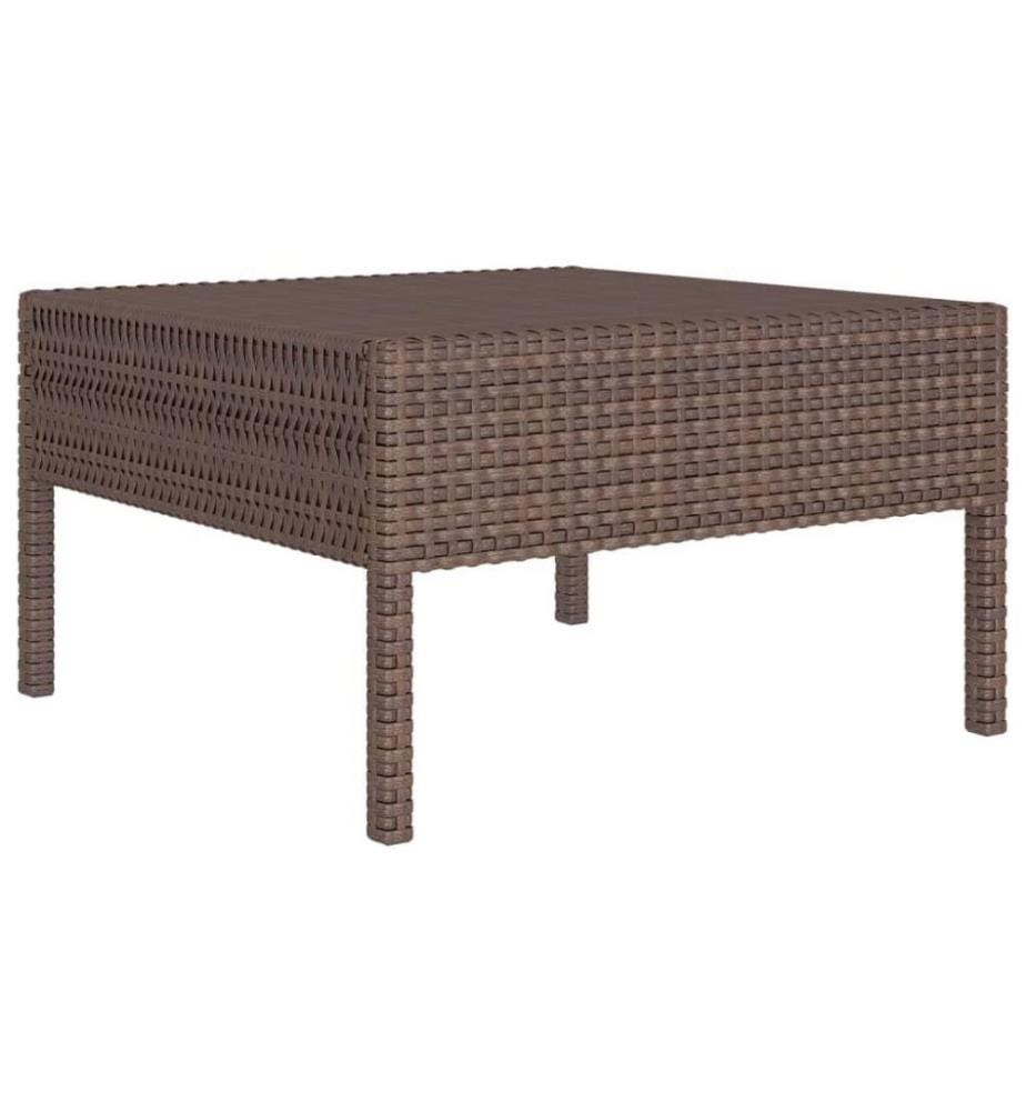 9-tlg. Garten-Lounge-Set mit Auflagen Poly Rattan Braun