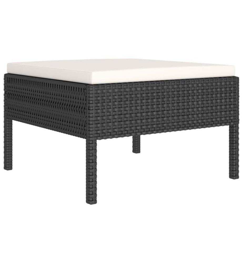 10-tlg. Garten-Lounge-Set mit Auflagen Poly Rattan Schwarz