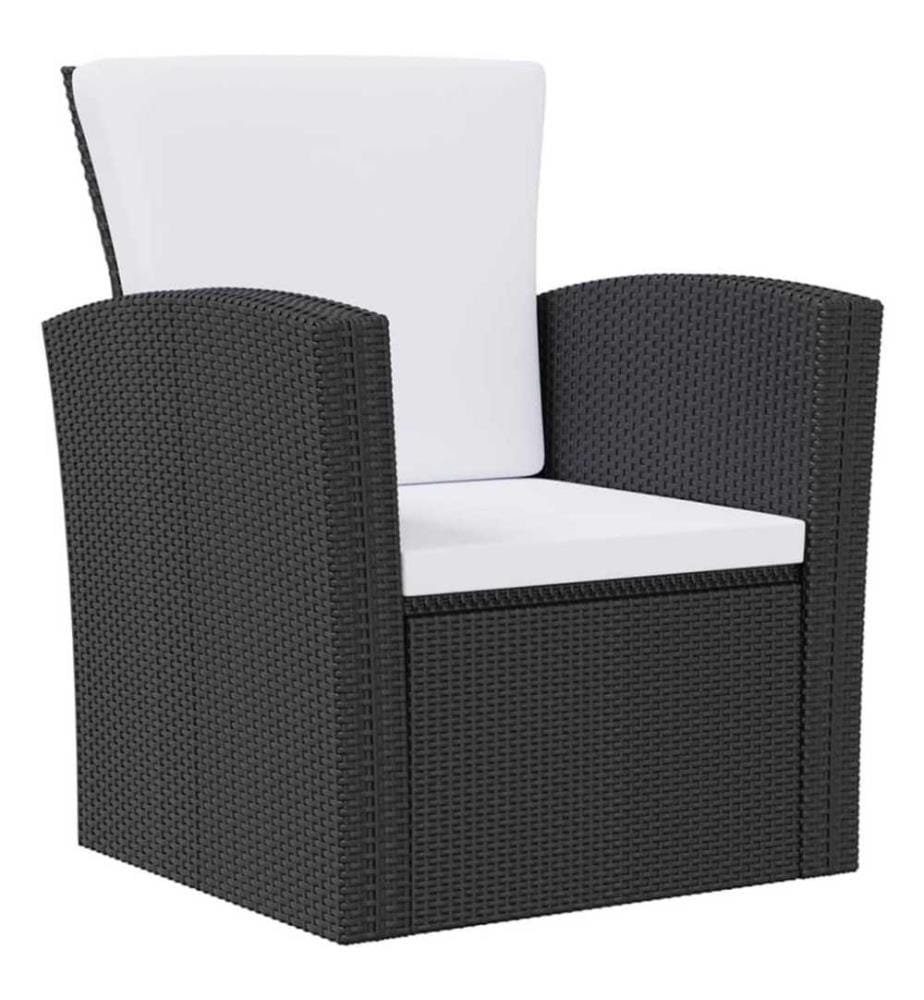 8-tlg. Garten-Lounge-Set mit Auflagen Poly Rattan Schwarz