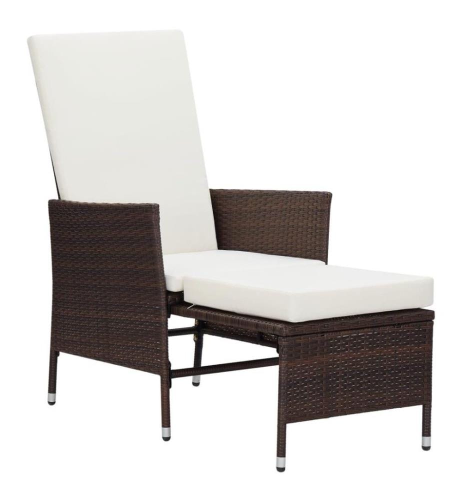 3-tlg. Garten-Lounge-Set mit Auflagen Poly Rattan Braun