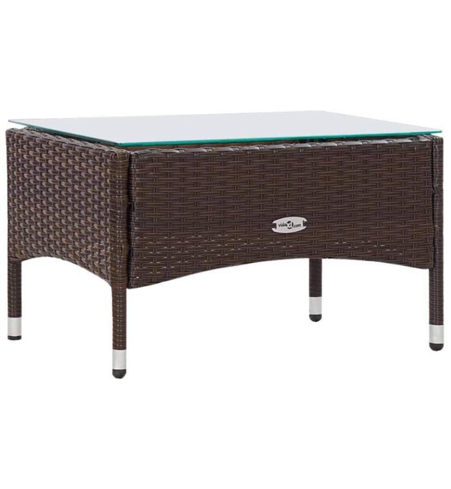 4-tlg. Garten-Lounge-Set mit Auflagen Poly Rattan Braun
