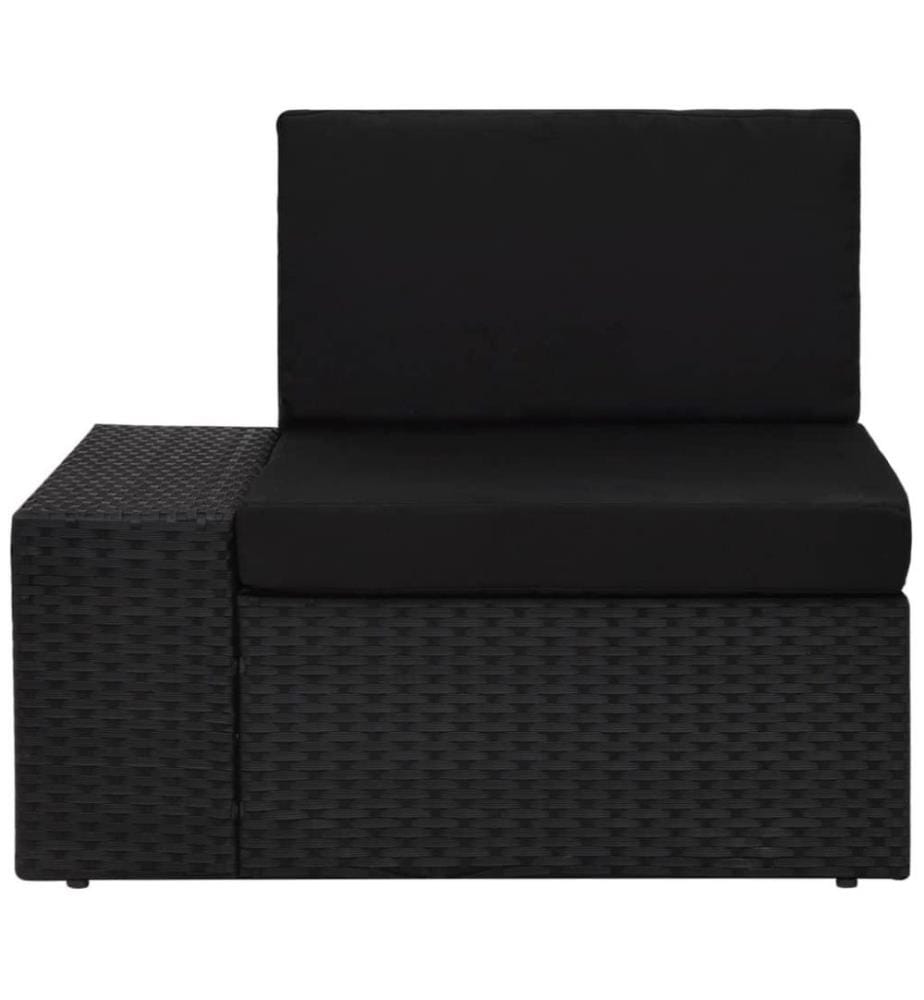 8-tlg. Garten-Lounge-Set Poly Rattan Schwarz