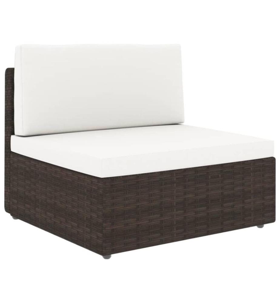 Salon de jardin 7 pcs Résine tressée Marron