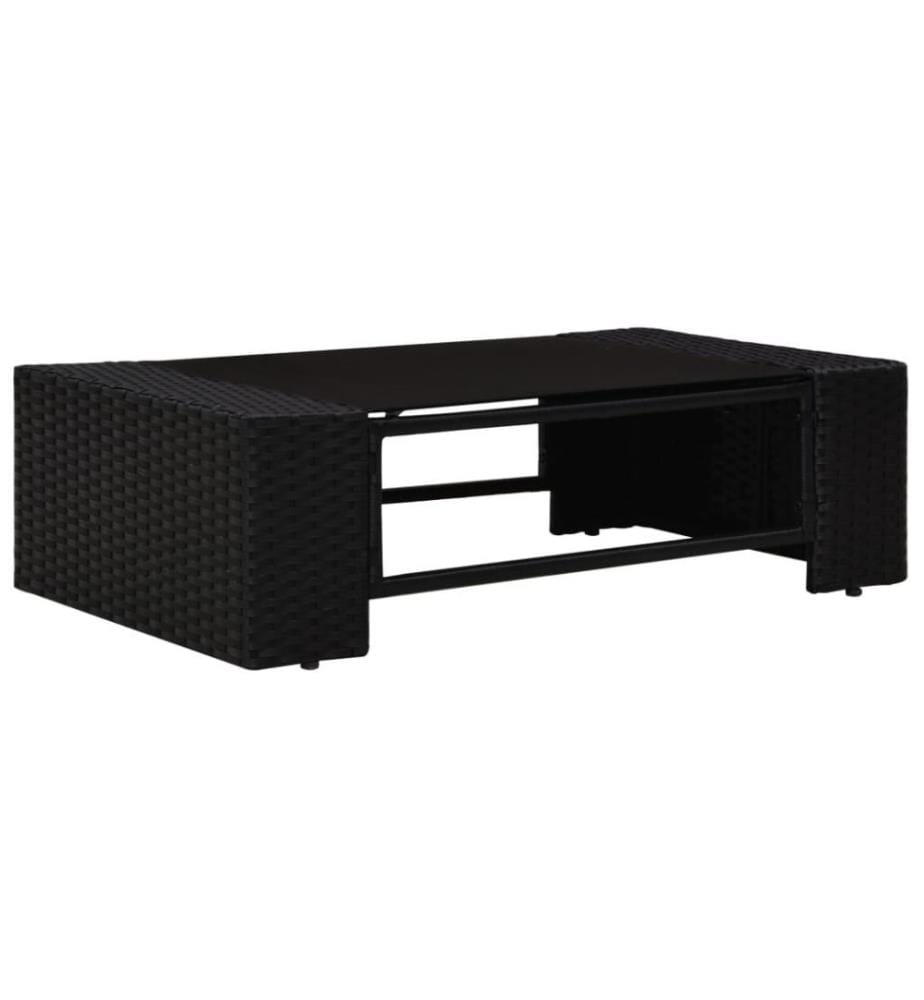 10-tlg. Garten-Lounge-Set Poly Rattan Schwarz