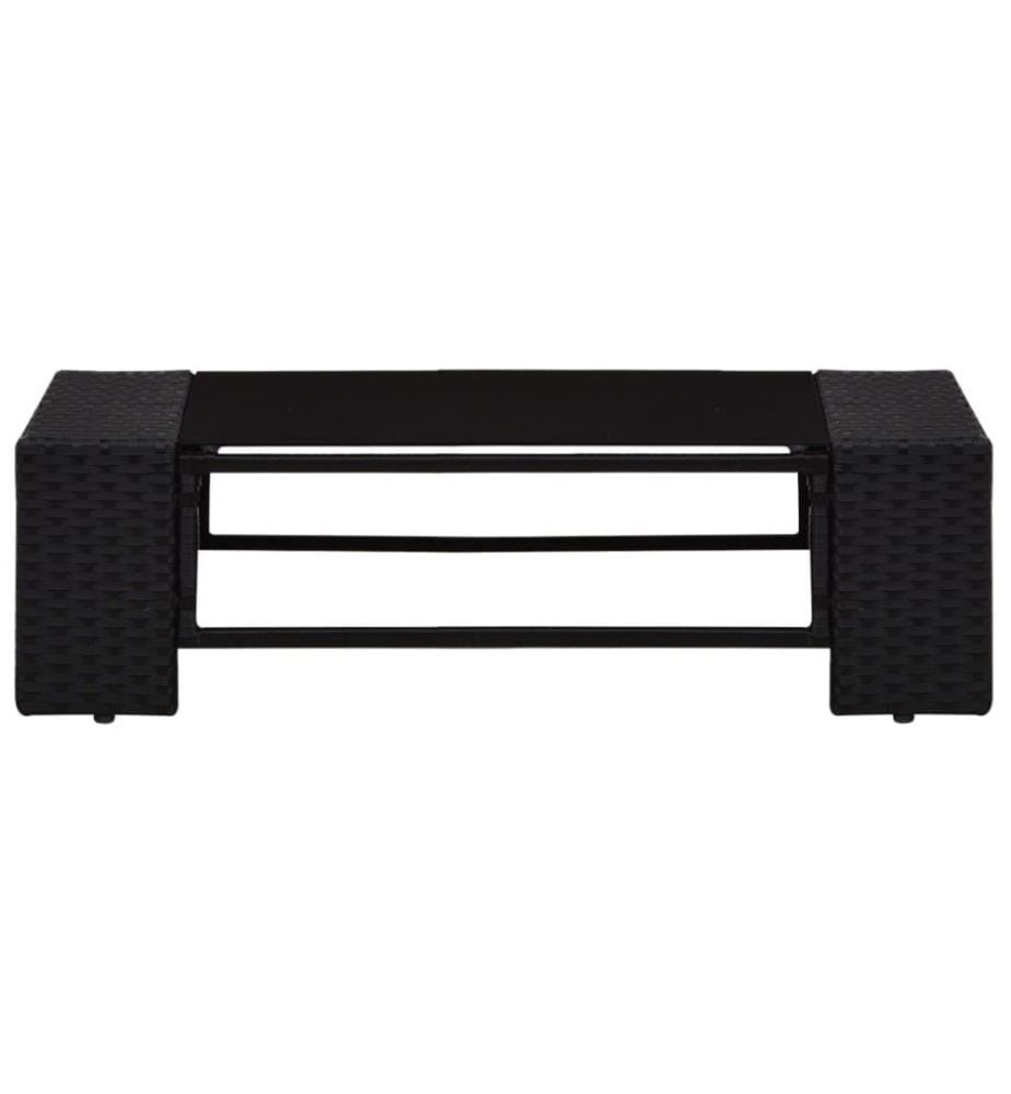 10-tlg. Garten-Lounge-Set Poly Rattan Schwarz
