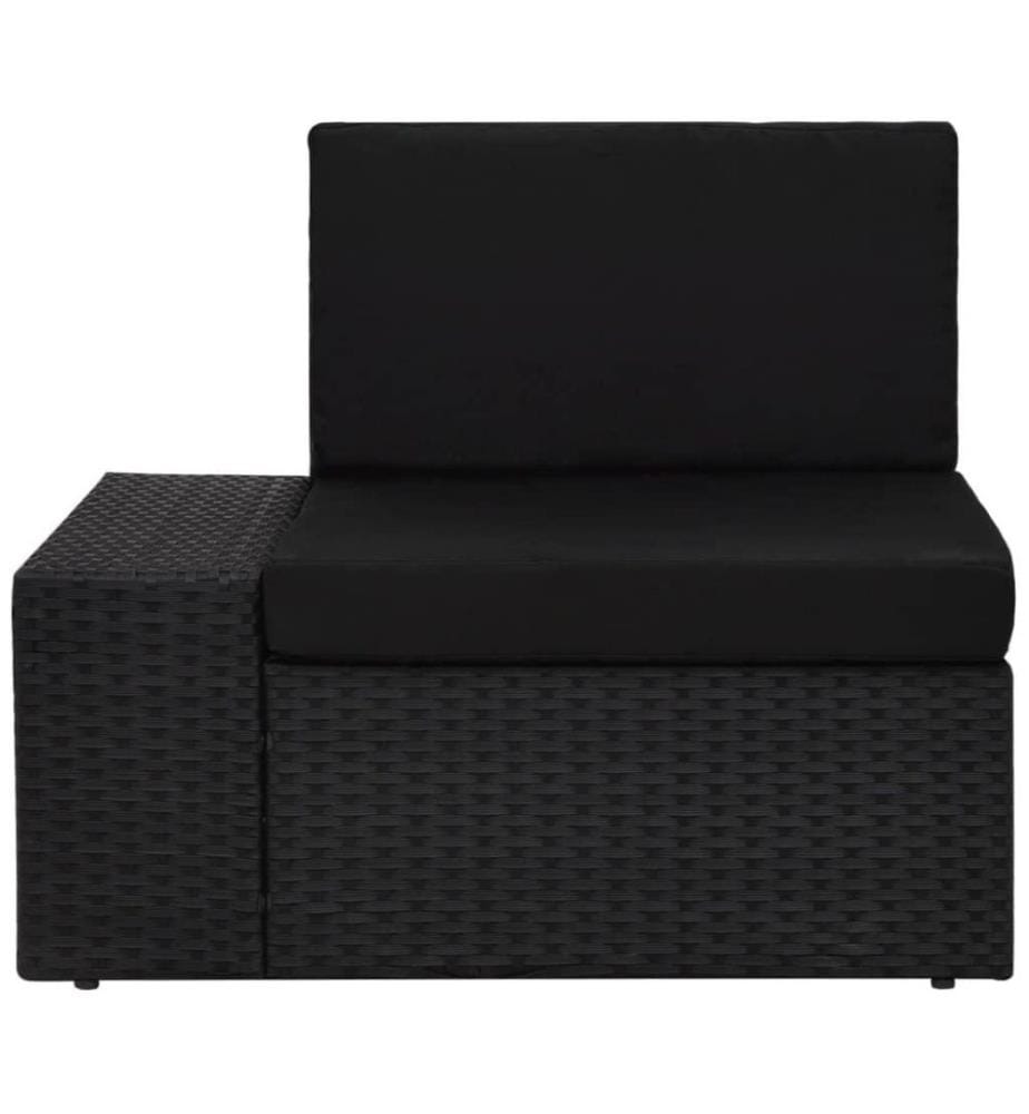 4-tlg. Garten-Lounge-Set Poly Rattan Schwarz