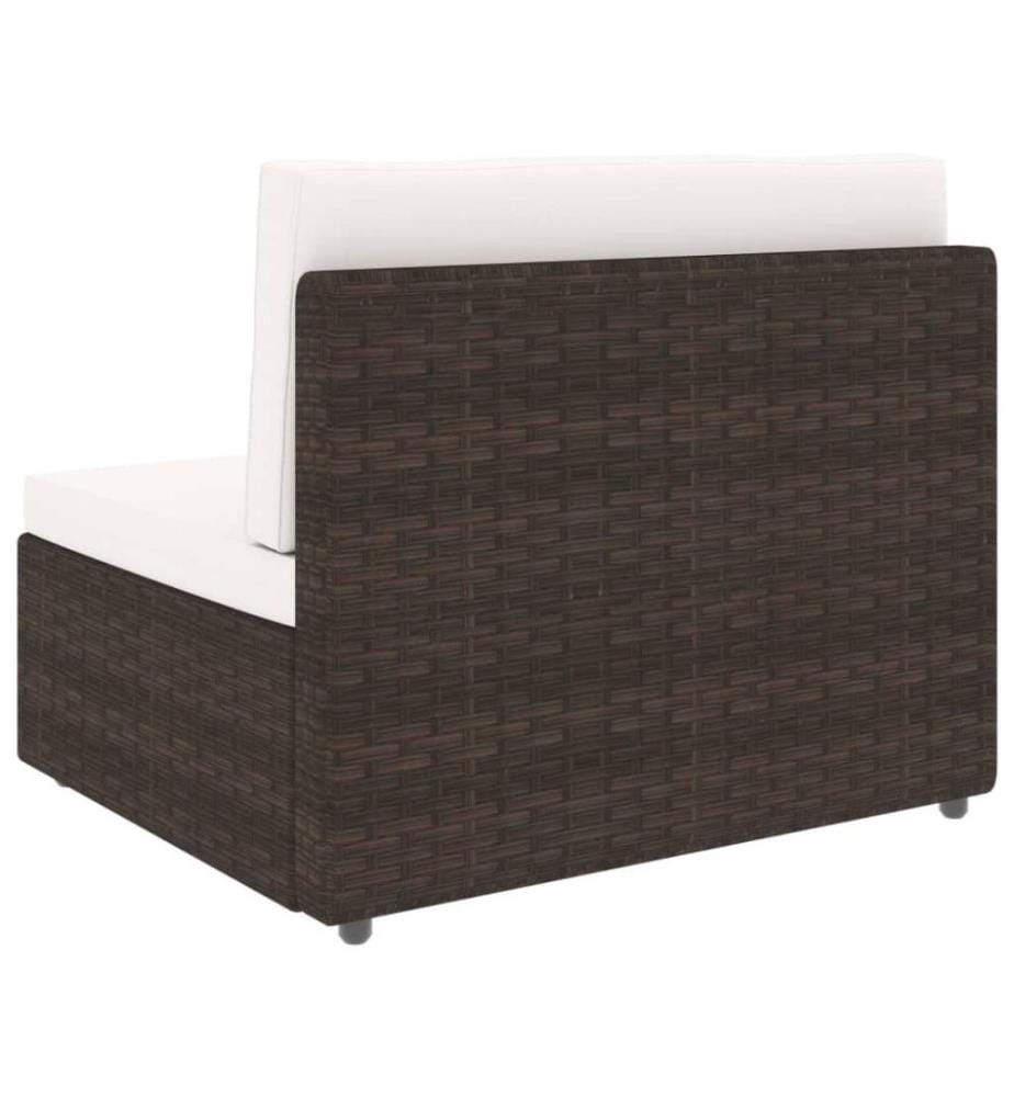 9-tlg. Garten-Lounge-Set Poly Rattan Braun