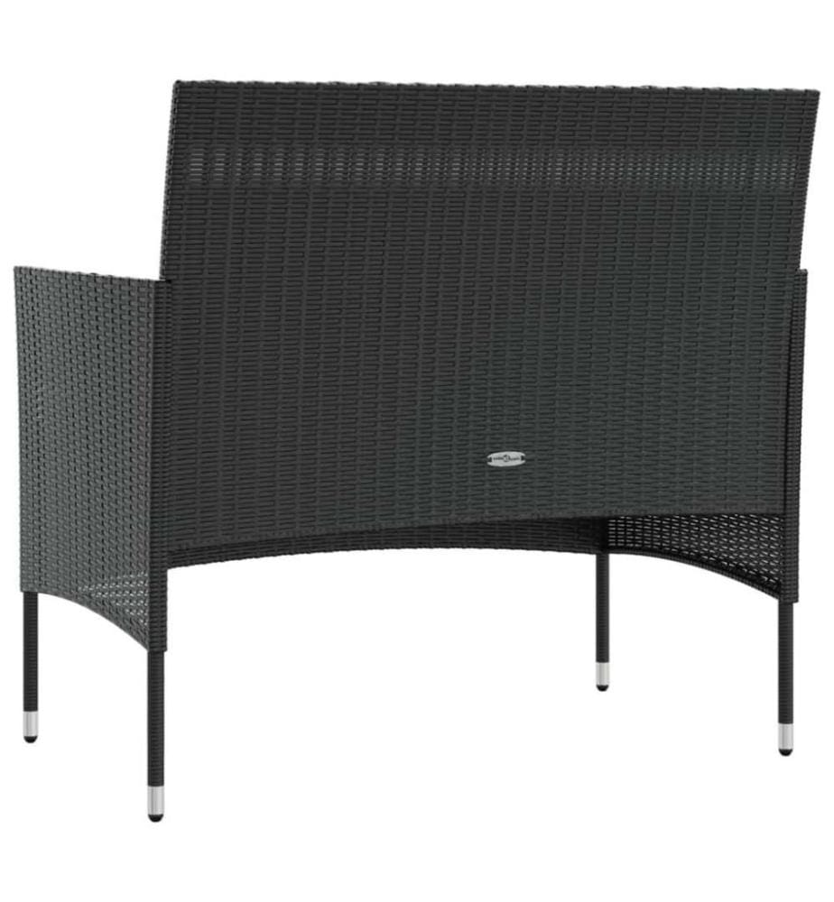 Salon de jardin 16 pcs avec coussins Résine tressée Noir