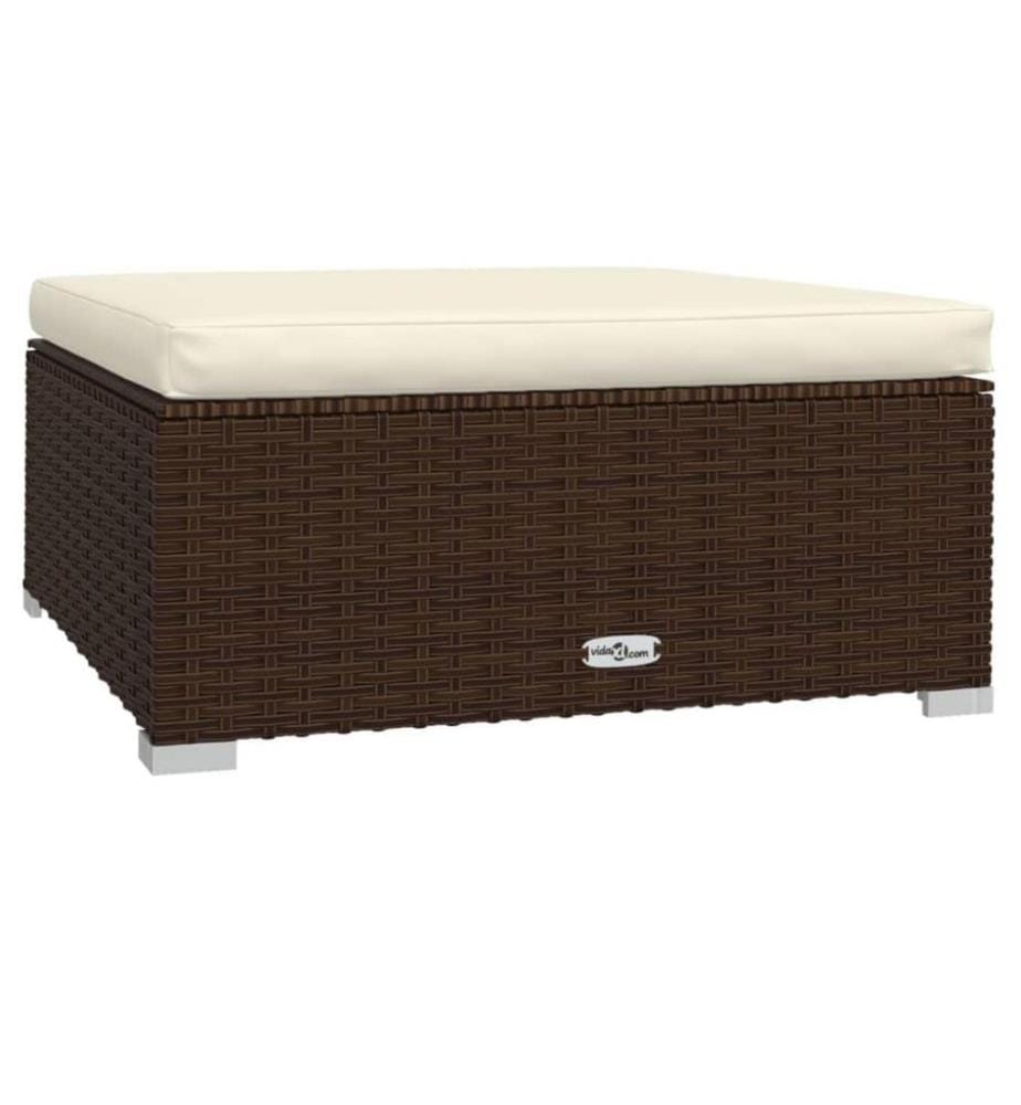 5-tlg. Garten-Lounge-Set mit Kissen Poly Rattan Braun