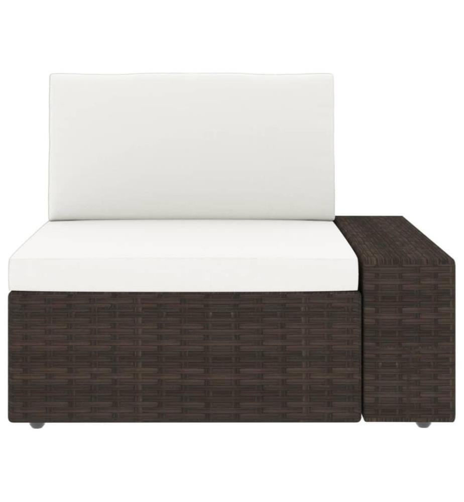 5-tlg. Garten-Lounge-Set Poly Rattan Braun