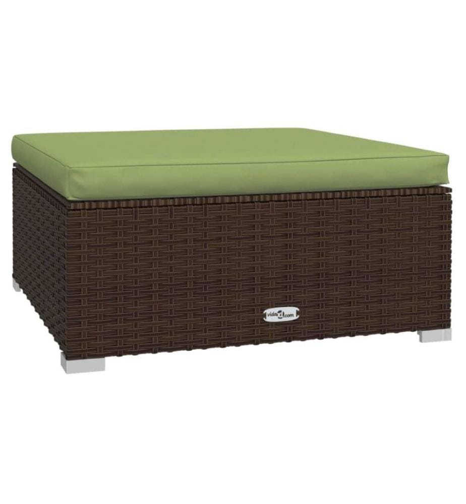 5-tlg. Garten-Lounge-Set mit Kissen Poly Rattan Braun