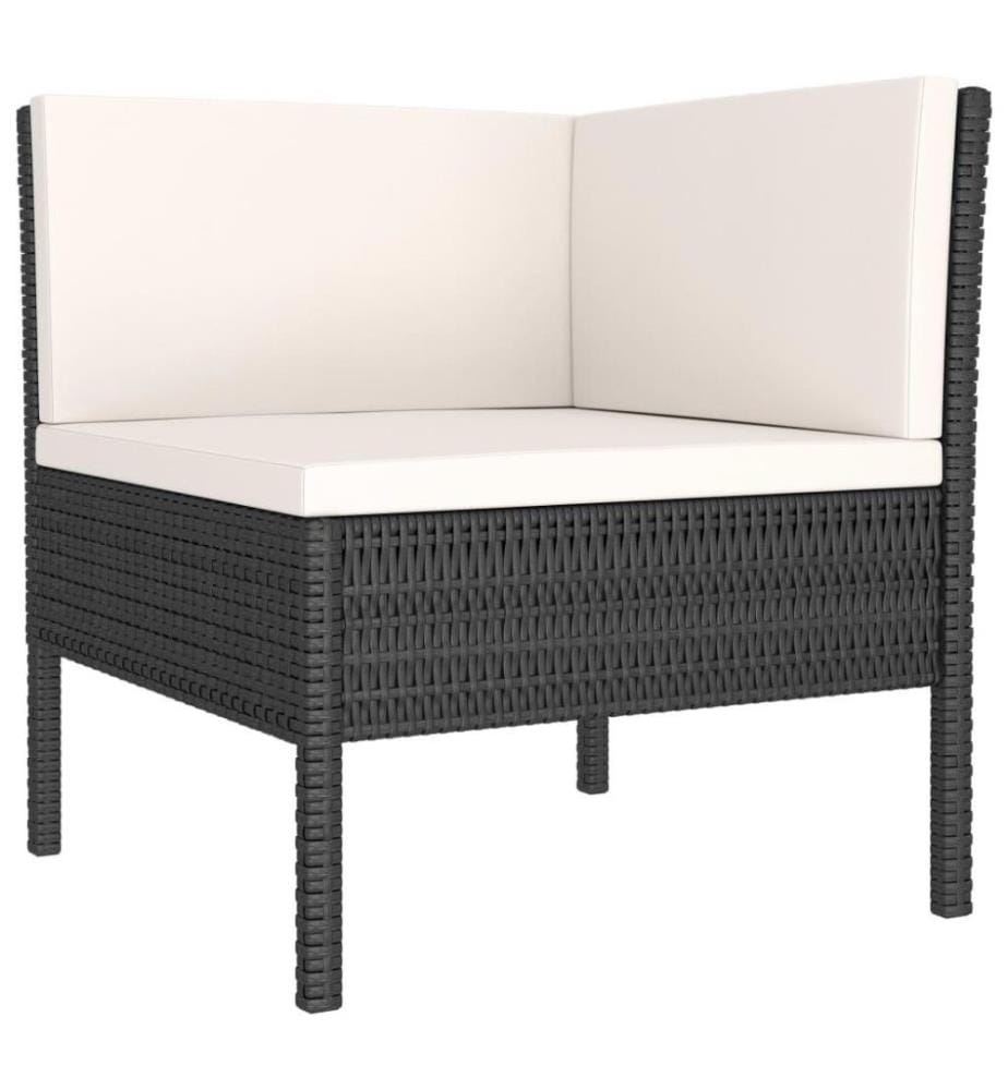 10-tlg. Garten-Lounge-Set mit Auflagen Poly Rattan Schwarz