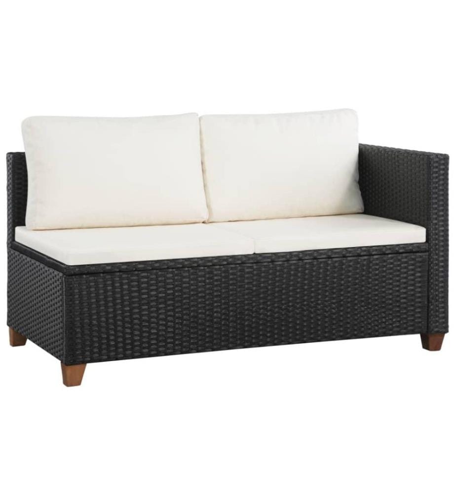 4-tlg. Garten-Lounge-Set mit Auflagen Poly Rattan Schwarz