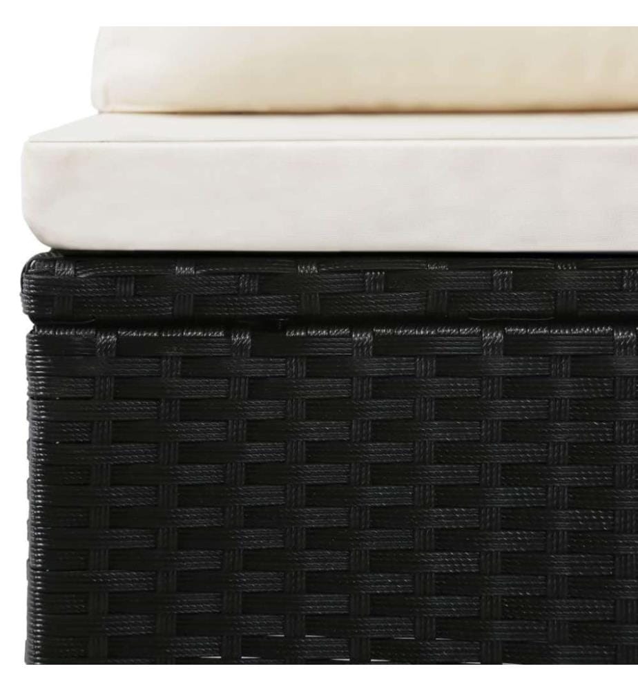 4-tlg. Garten-Lounge-Set mit Auflagen Poly Rattan Schwarz
