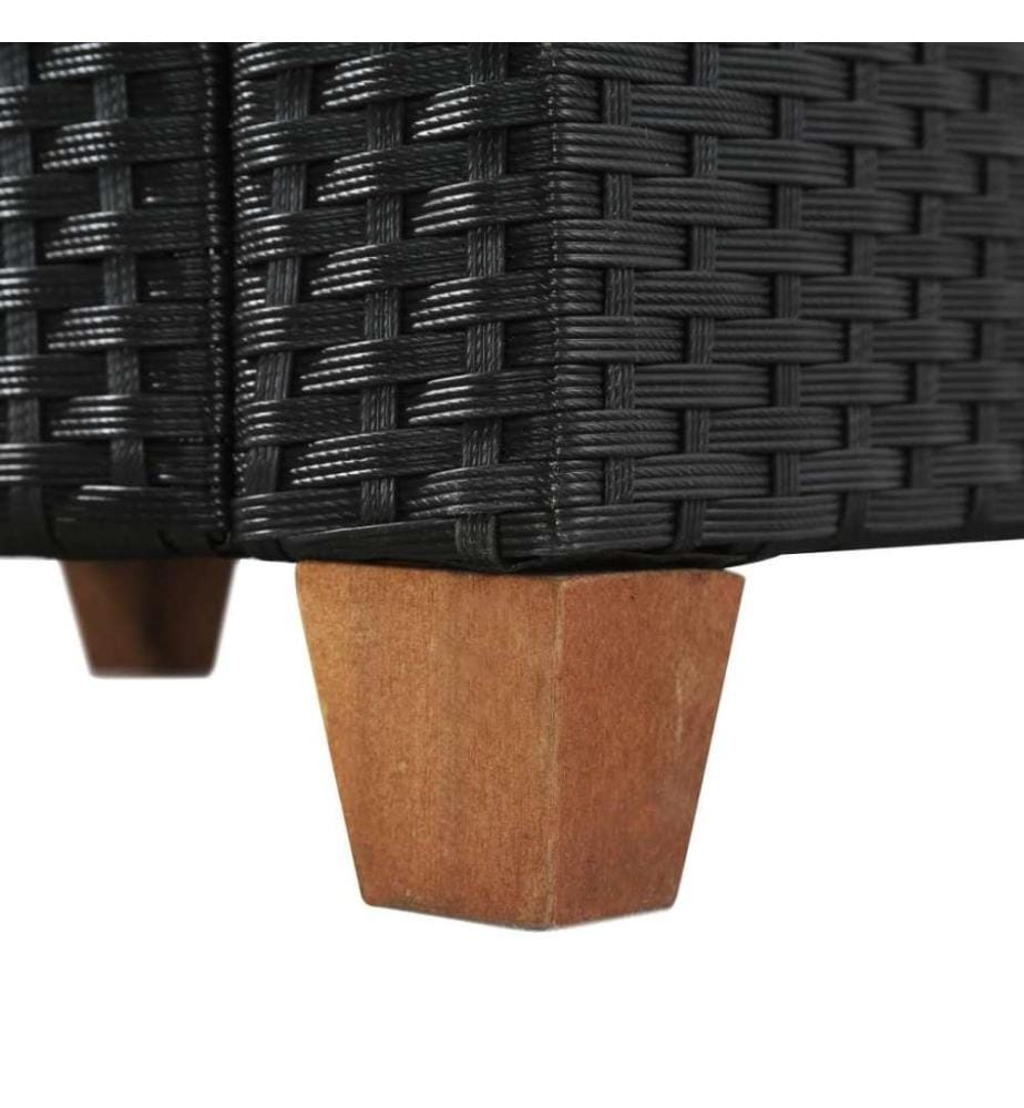 4-tlg. Garten-Lounge-Set mit Auflagen Poly Rattan Schwarz