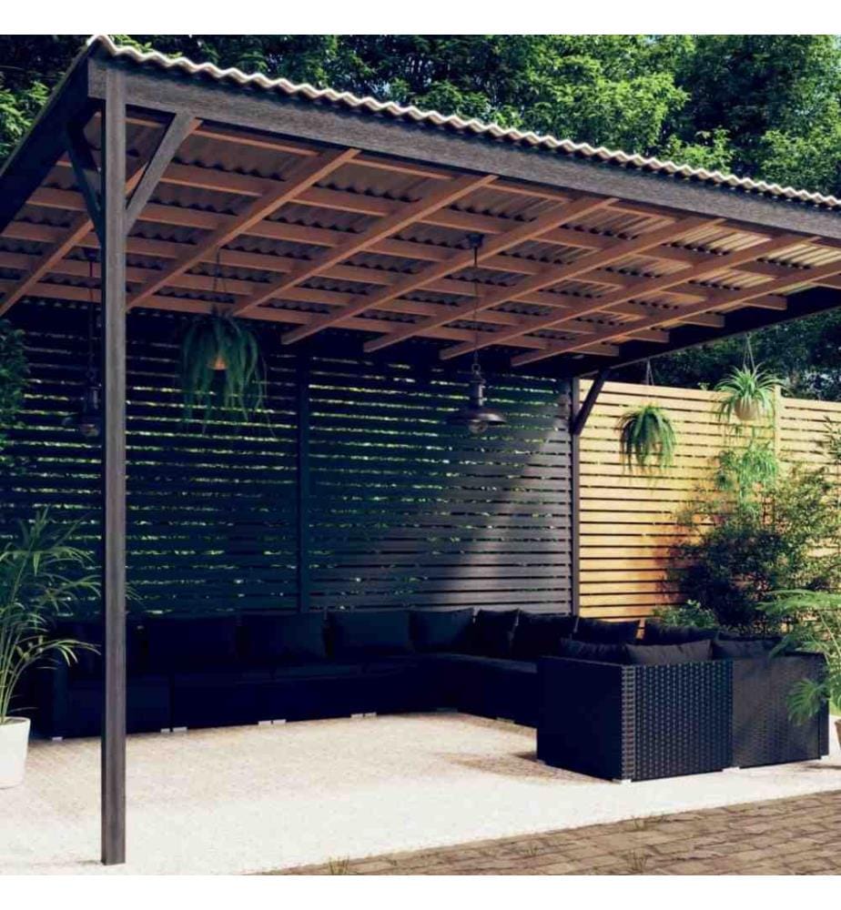 10-tlg. Garten-Lounge-Set mit Kissen Poly Rattan Schwarz