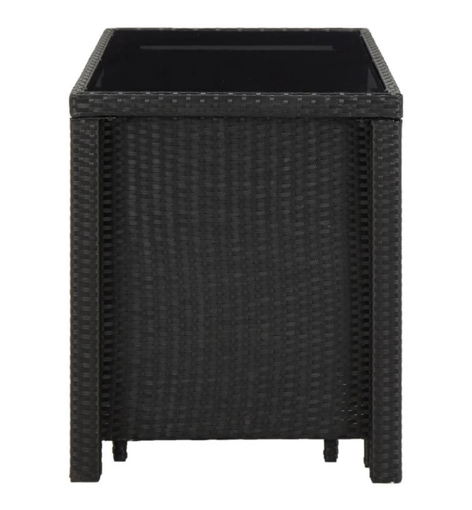 Salon de jardin 11 pcs avec coussins Résine tressée Noir