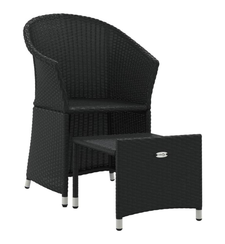 Salon de jardin 2 pcs avec coussins Noir Résine tressée