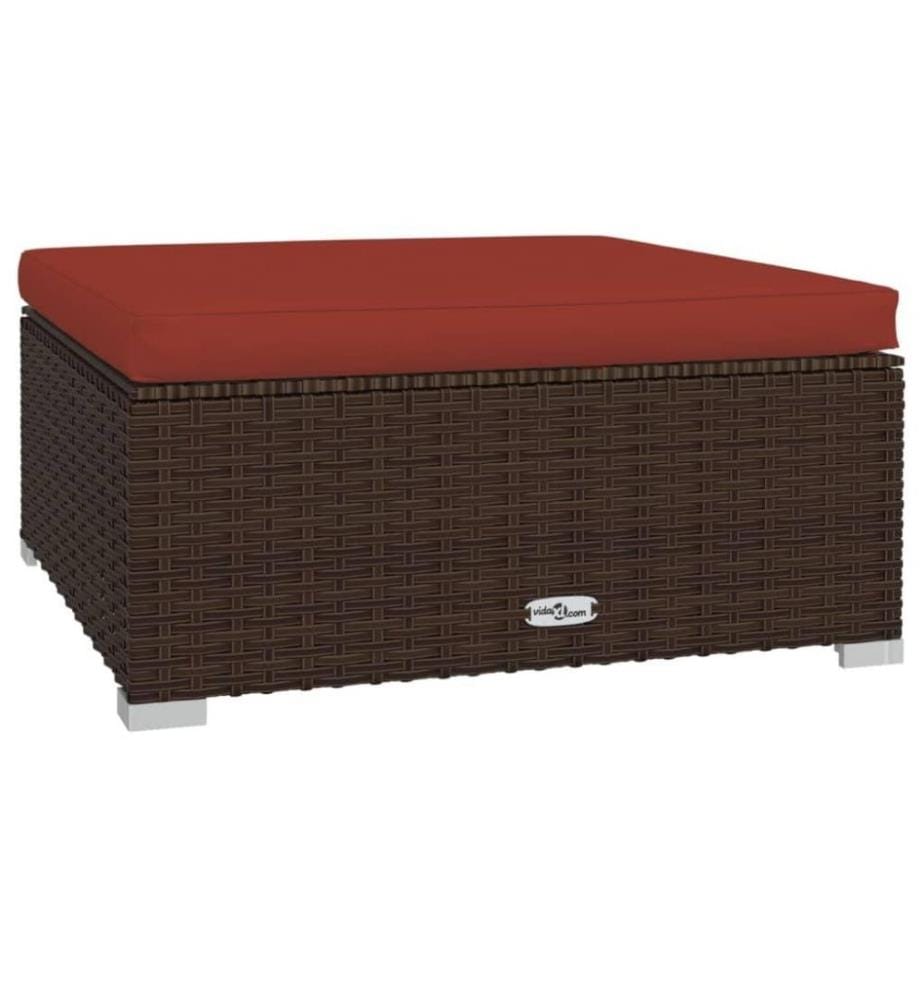 5-tlg. Garten-Lounge-Set mit Kissen Poly Rattan Braun